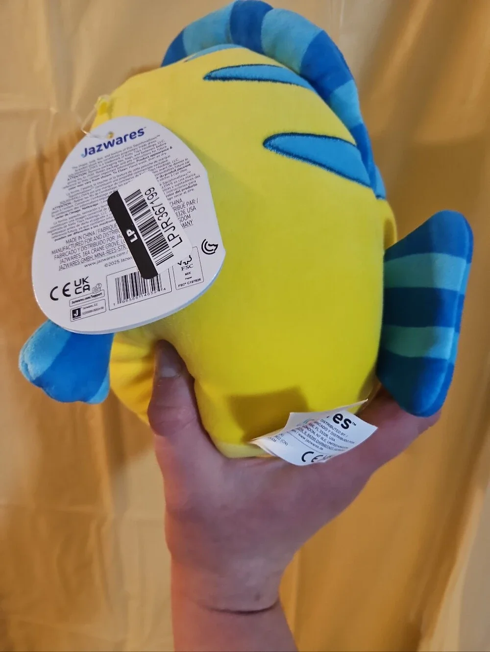 Squishmallows Disney Little Mermaid Flounder Plush 8”: NEW